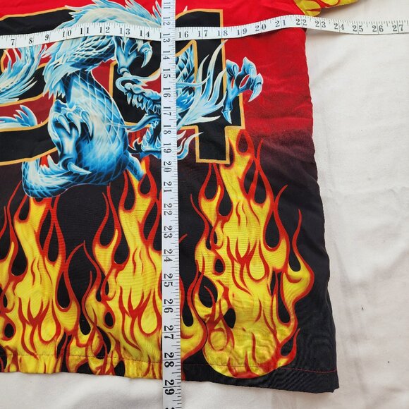 Urban Rags Flames Dragon Fire Button Short Sleeve Shirt (M) - Picture 7 of 8